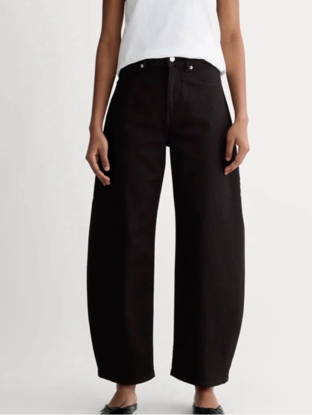 Everlane “Curved Canvas Pant” Cotton Barrel Leg Jean